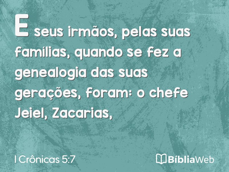 I Crônicas 5:7 em imagem para compartilhar