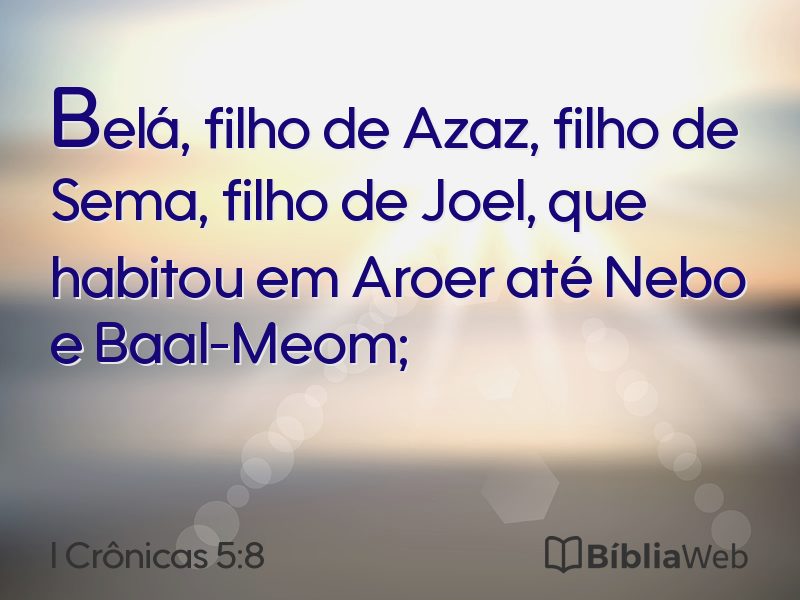 I Crônicas 5:8 em imagem para compartilhar