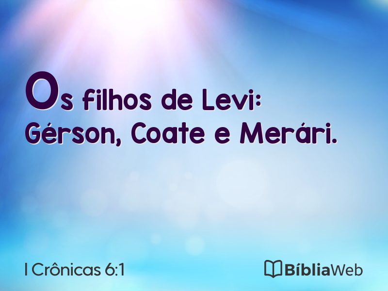 I Crônicas 6:1 em imagem para compartilhar