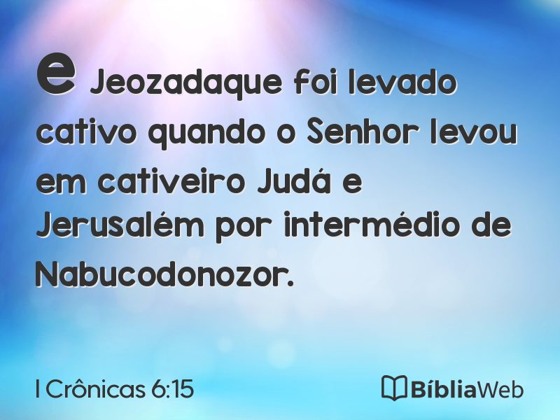 I Crônicas 6:15 em imagem para compartilhar