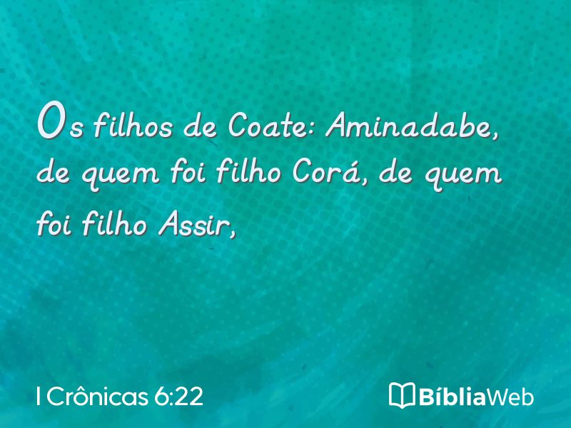 I Crônicas 6:22 em imagem para compartilhar