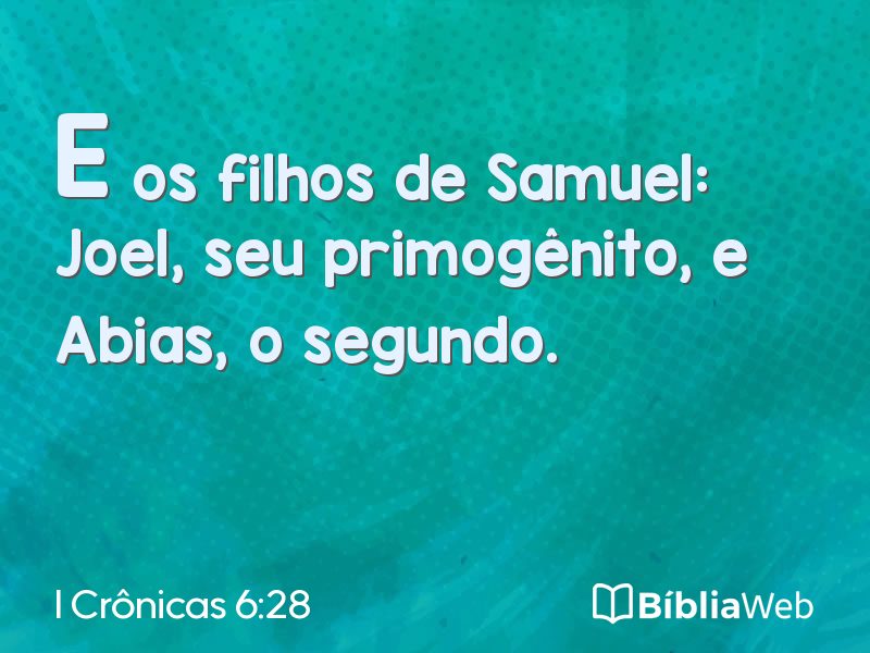 I Crônicas 6:28 em imagem para compartilhar