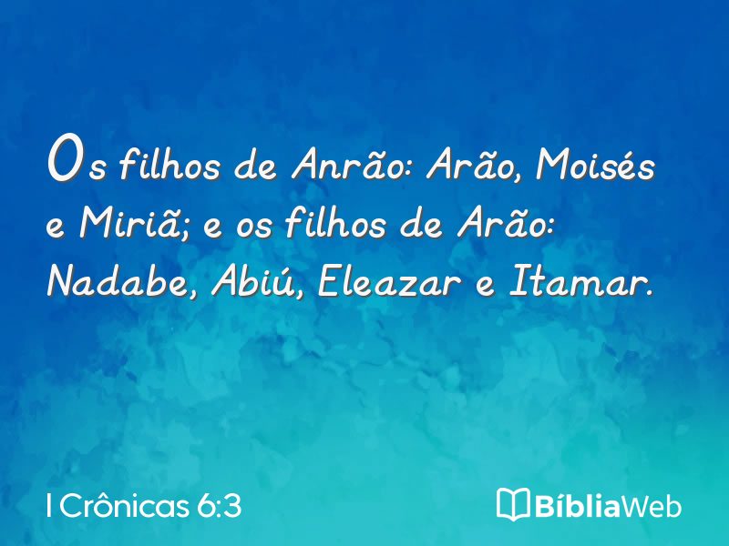 I Crônicas 6:3 em imagem para compartilhar