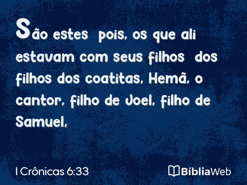 I Crônicas 6:33 em imagem para compartilhar