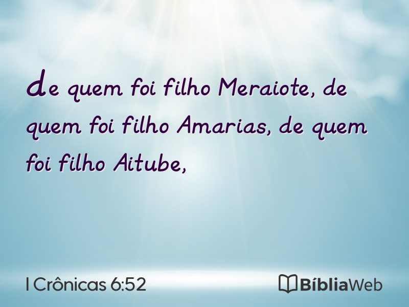 I Crônicas 6:52 em imagem para compartilhar