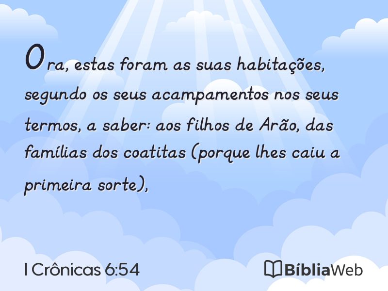 I Crônicas 6:54 em imagem para compartilhar