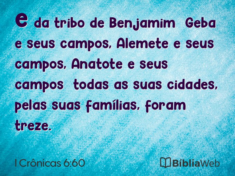 I Crônicas 6:60 em imagem para compartilhar
