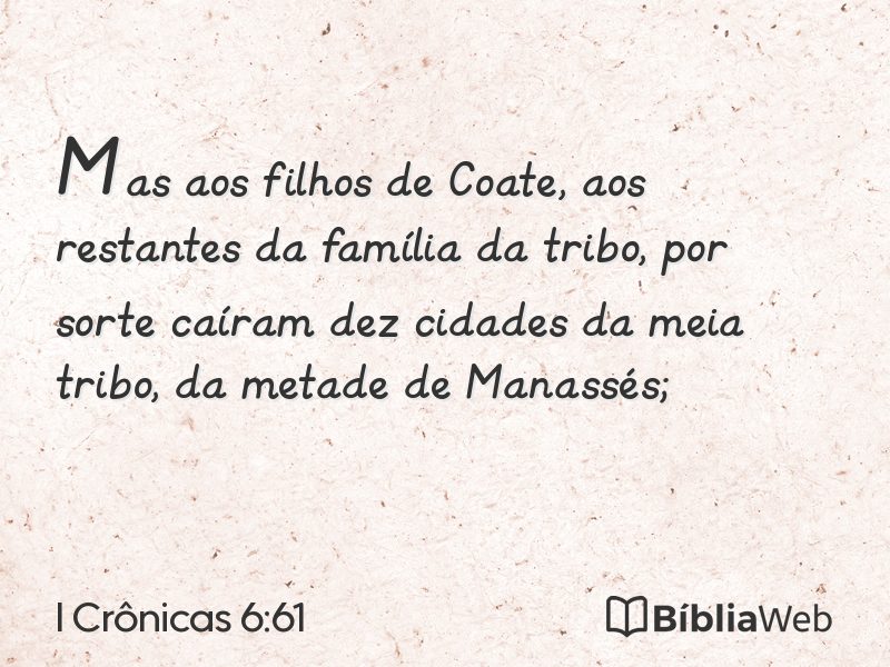 I Crônicas 6:61 em imagem para compartilhar