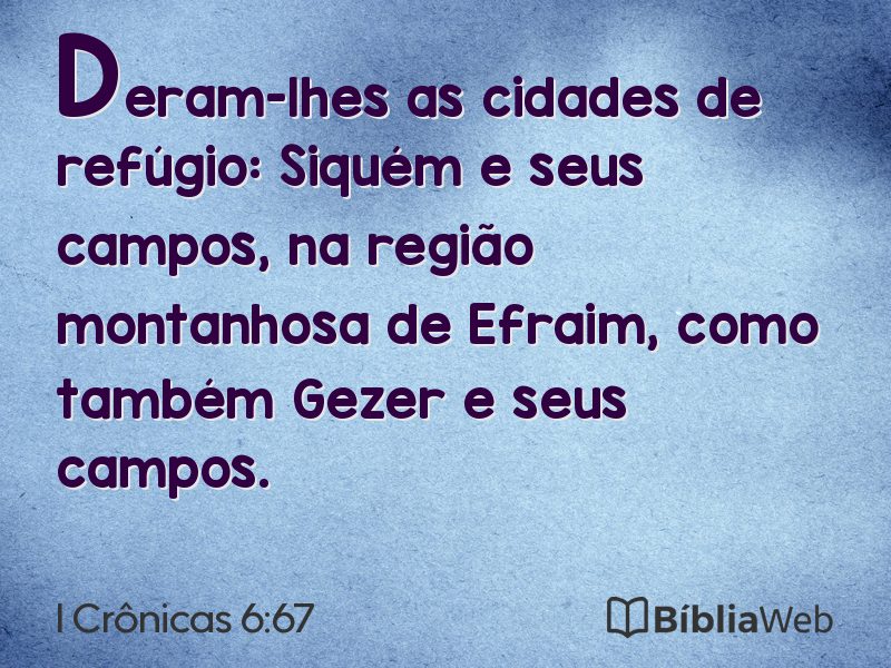 I Crônicas 6:67 em imagem para compartilhar