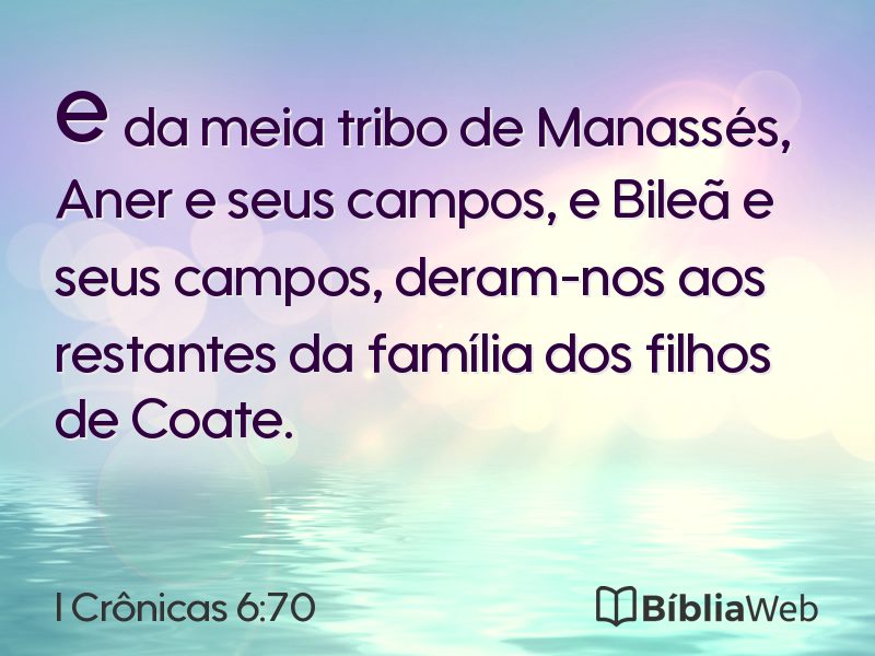 I Crônicas 6:70 em imagem para compartilhar