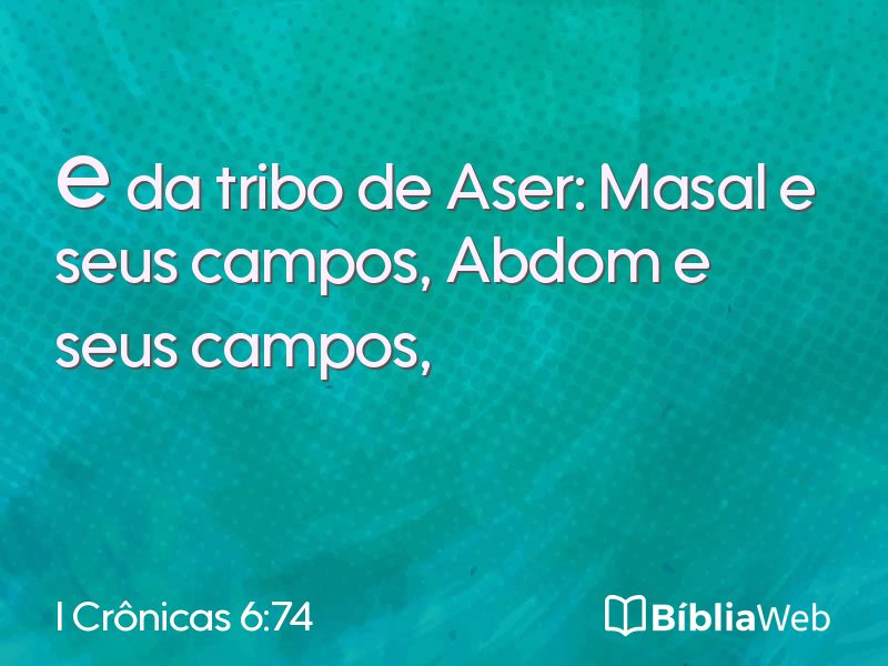 I Crônicas 6:74 em imagem para compartilhar