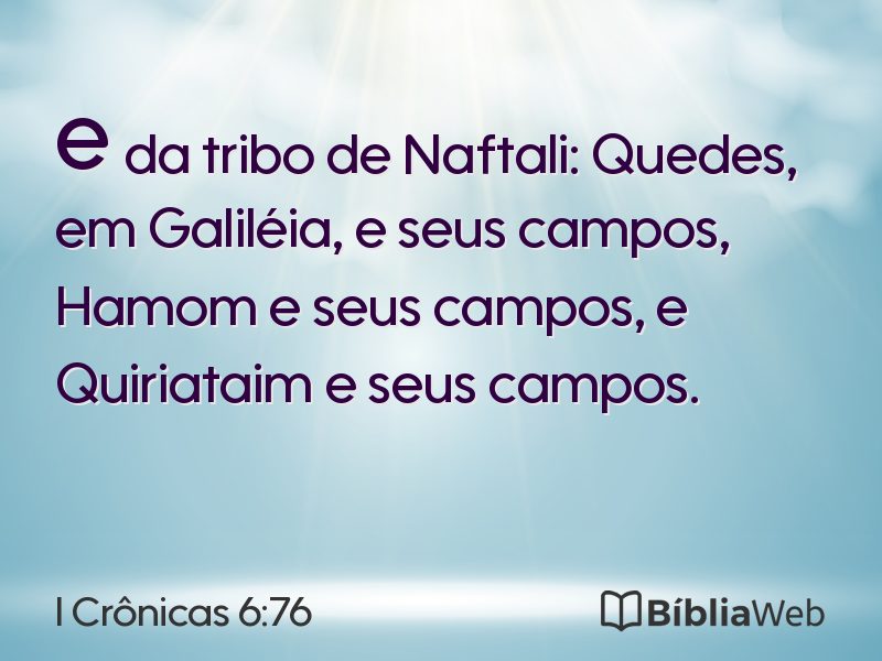 I Crônicas 6:76 em imagem para compartilhar