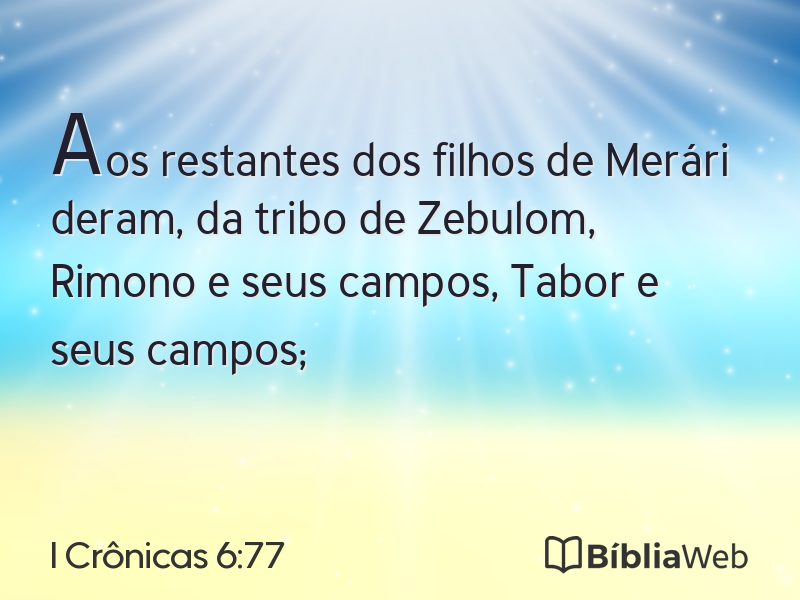 I Crônicas 6:77 em imagem para compartilhar