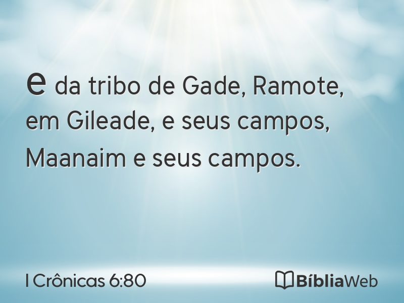 I Crônicas 6:80 em imagem para compartilhar