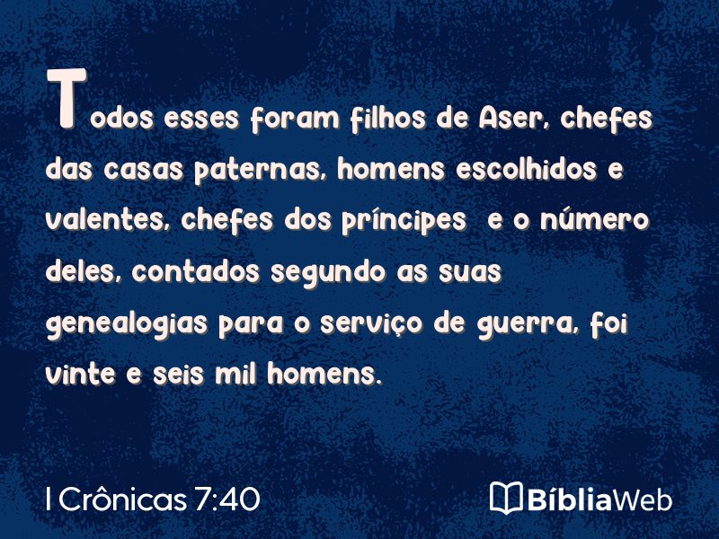 I Crônicas 7:40 em imagem para compartilhar