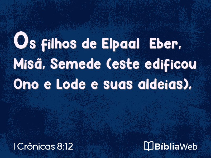 I Crônicas 8:12 em imagem para compartilhar