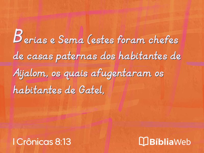 I Crônicas 8:13 em imagem para compartilhar
