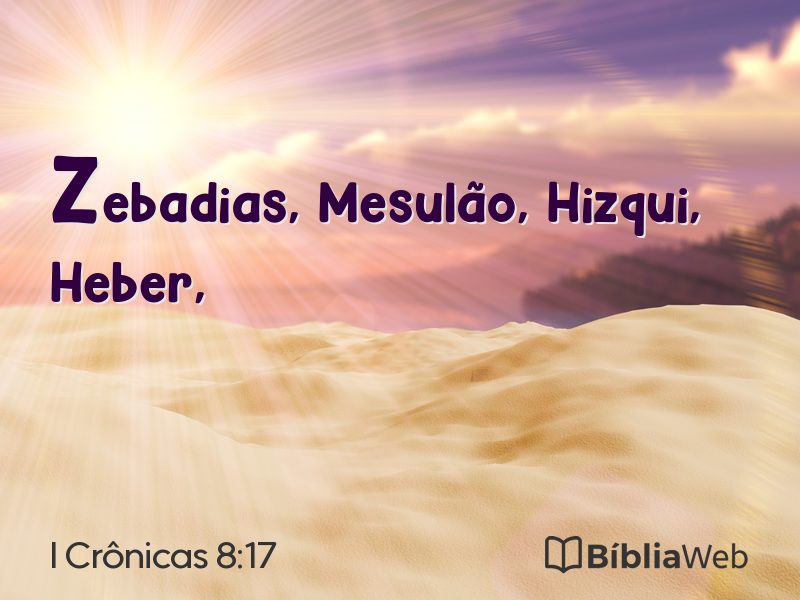 I Crônicas 8:17 em imagem para compartilhar