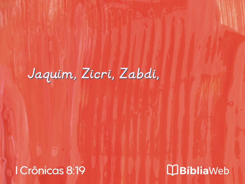 I Crônicas 8:19 em imagem para compartilhar