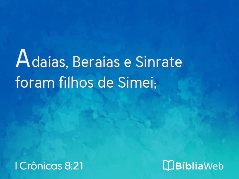 I Crônicas 8:21 em imagem para compartilhar