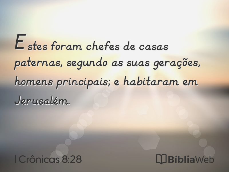 I Crônicas 8:28 em imagem para compartilhar