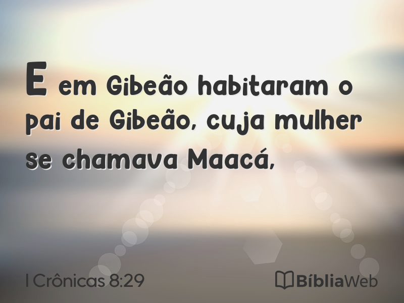 I Crônicas 8:29 em imagem para compartilhar