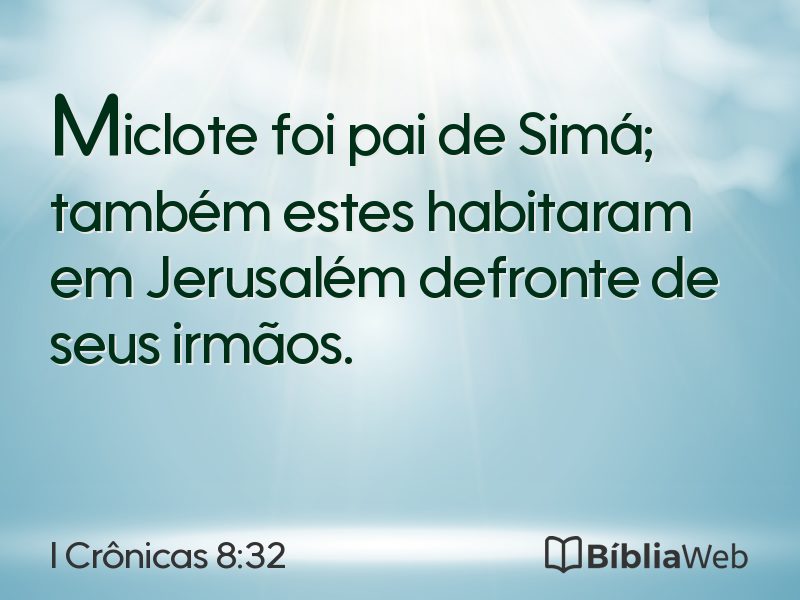 I Crônicas 8:32 em imagem para compartilhar