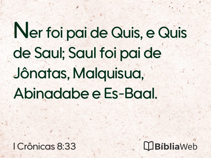 I Crônicas 8:33 em imagem para compartilhar