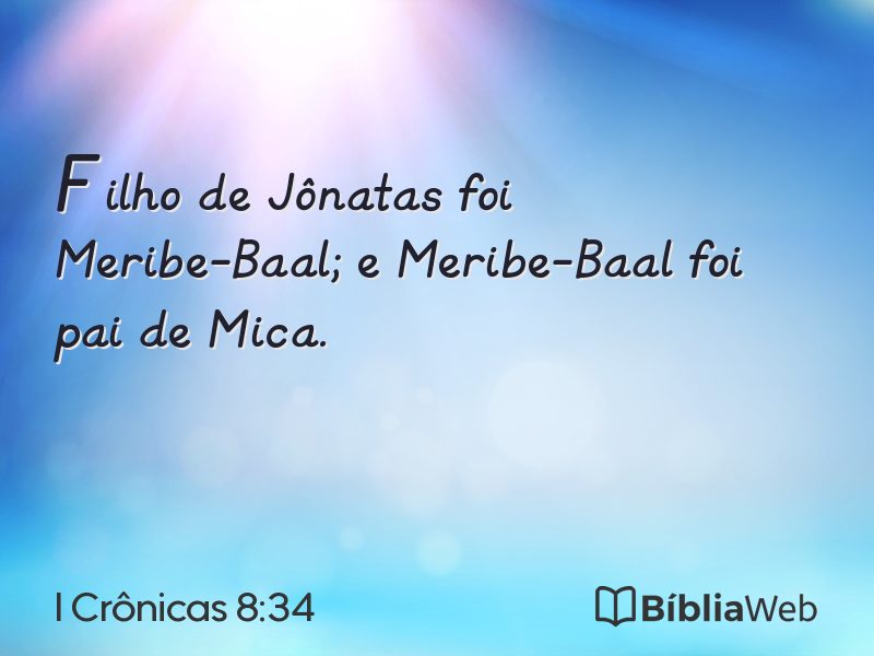 I Crônicas 8:34 em imagem para compartilhar