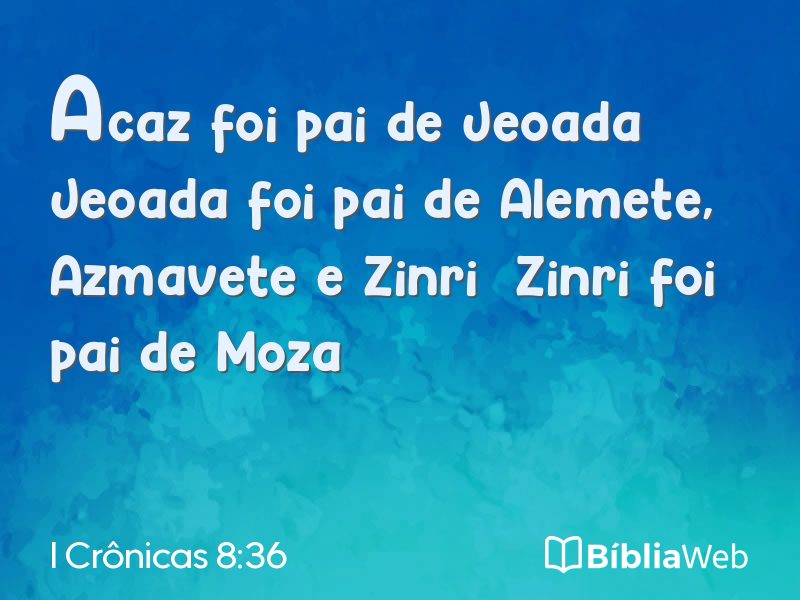 I Crônicas 8:36 em imagem para compartilhar