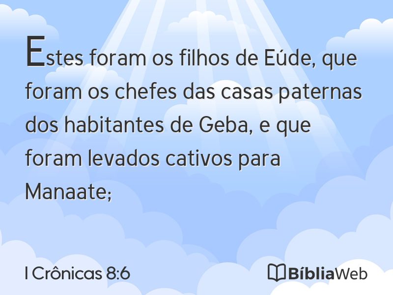 I Crônicas 8:6 em imagem para compartilhar