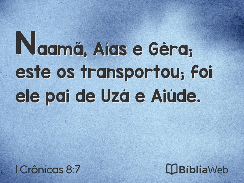I Crônicas 8:7 em imagem para compartilhar