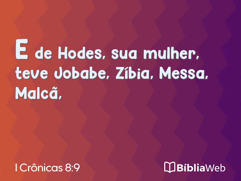 I Crônicas 8:9 em imagem para compartilhar