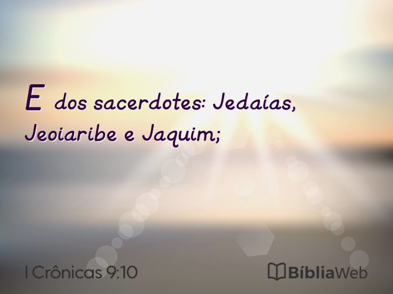 I Crônicas 9:10 em imagem para compartilhar