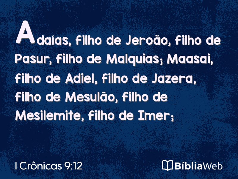 I Crônicas 9:12 em imagem para compartilhar
