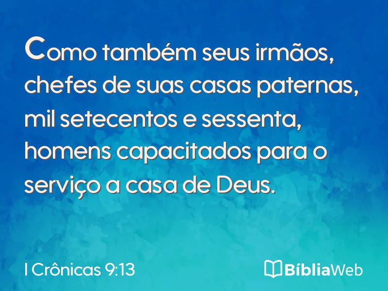 I Crônicas 9:13 em imagem para compartilhar