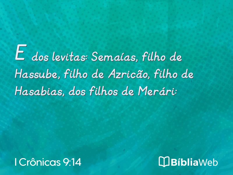 I Crônicas 9:14 em imagem para compartilhar