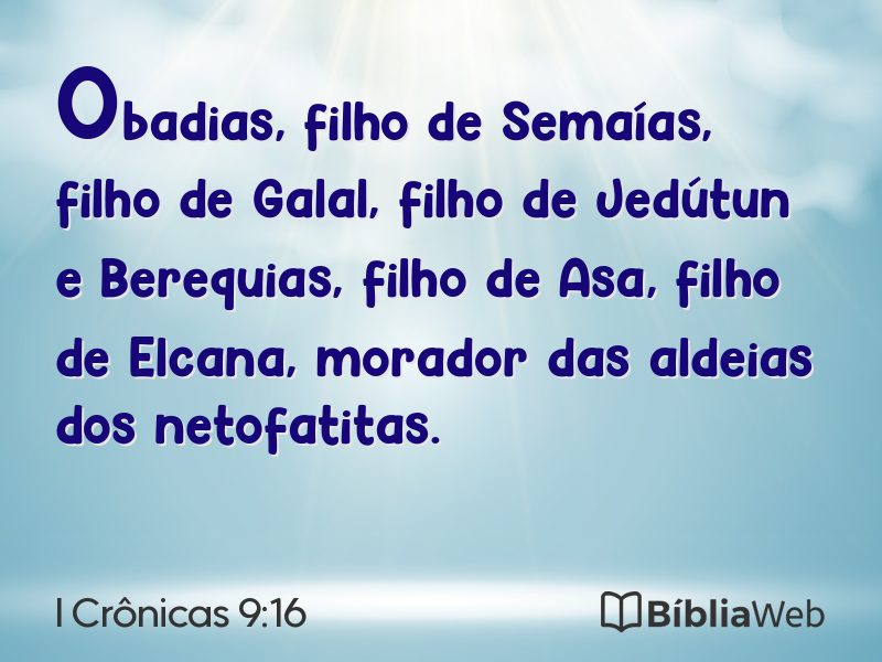 I Crônicas 9:16 em imagem para compartilhar