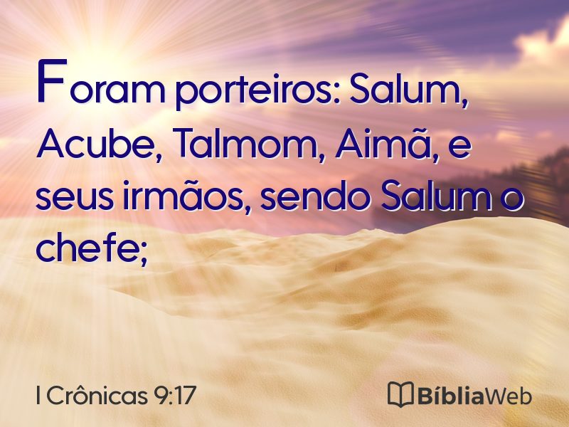 I Crônicas 9:17 em imagem para compartilhar