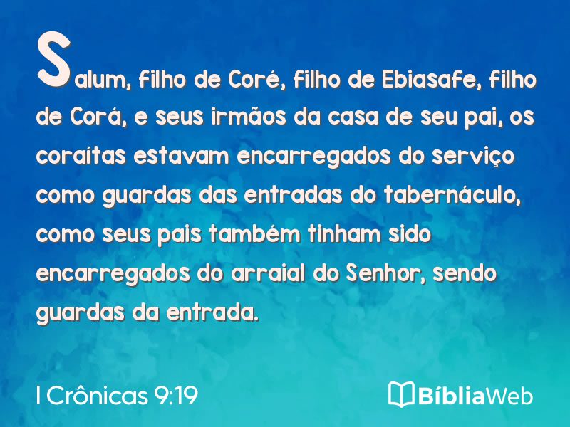 I Crônicas 9:19 em imagem para compartilhar