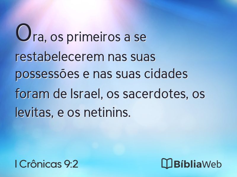 I Crônicas 9:2 em imagem para compartilhar