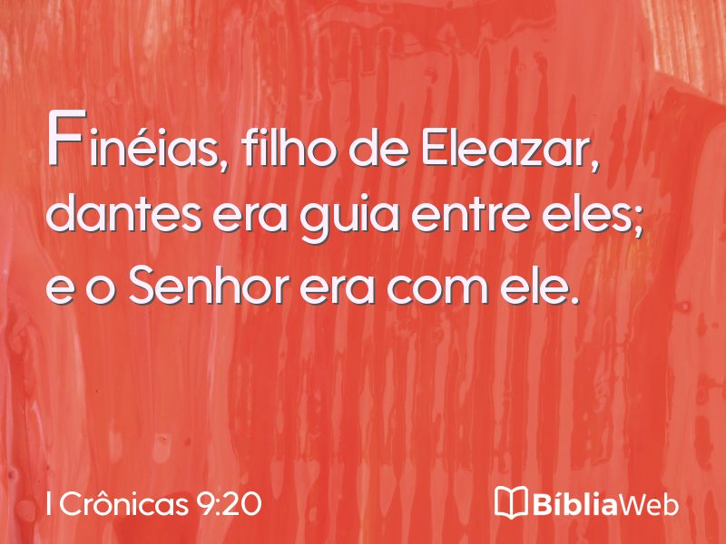 I Crônicas 9:20 em imagem para compartilhar