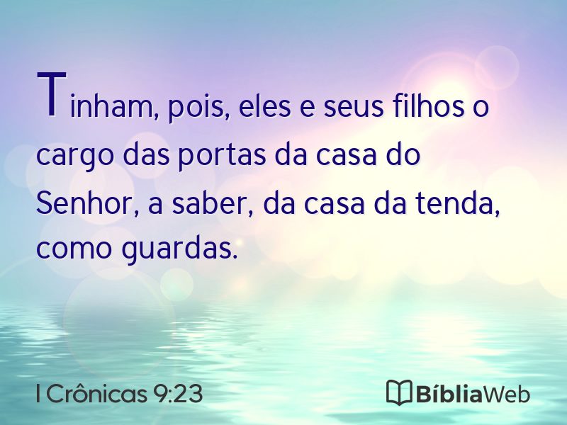 I Crônicas 9:23 em imagem para compartilhar
