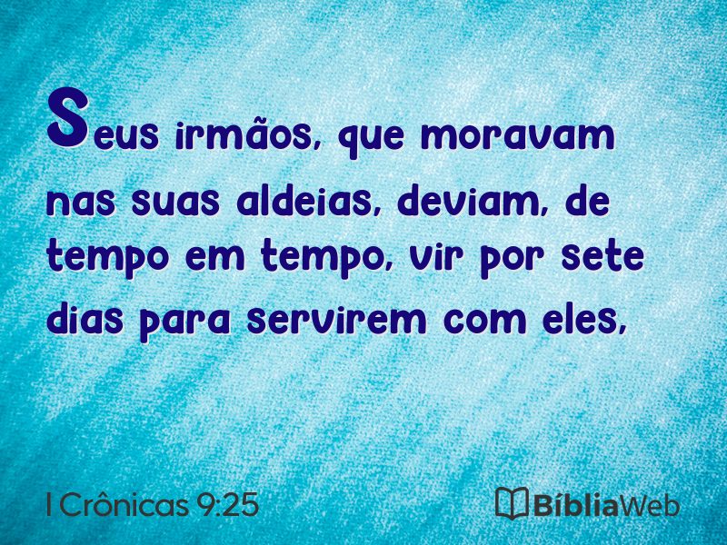 I Crônicas 9:25 em imagem para compartilhar