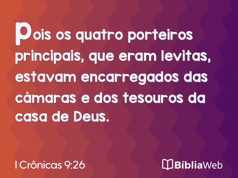 I Crônicas 9:26 em imagem para compartilhar