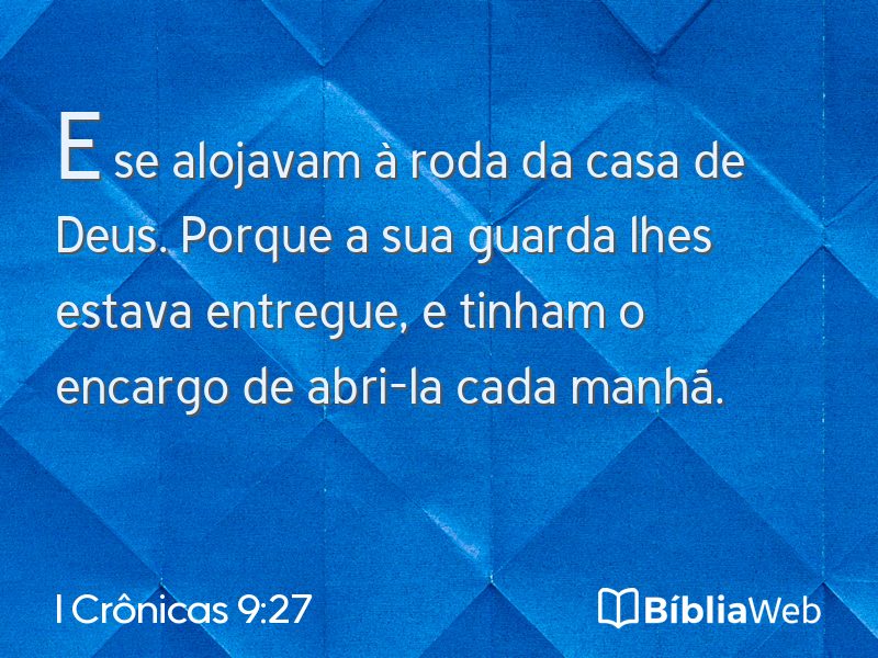 I Crônicas 9:27 em imagem para compartilhar