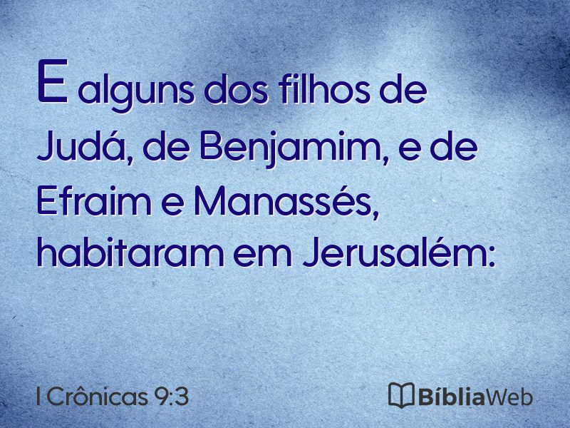 I Crônicas 9:3 em imagem para compartilhar