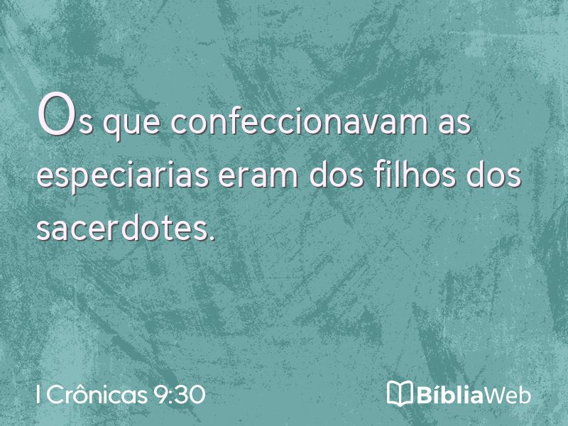 I Crônicas 9:30 em imagem para compartilhar