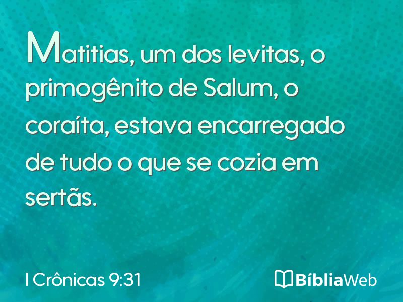 I Crônicas 9:31 em imagem para compartilhar