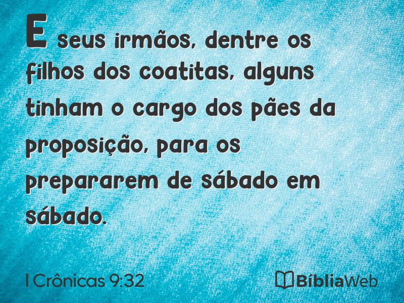 I Crônicas 9:32 em imagem para compartilhar